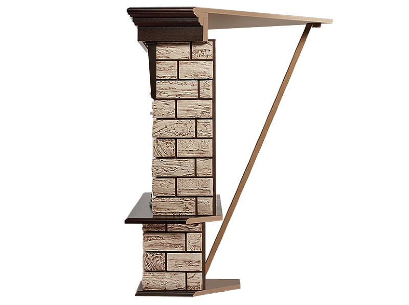 Портал Firelight Forte Wood 30U (угловой) камень коричневый, шпон темный дуб