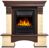 Портал Firelight Forte Classic U (угловой) камень бежевый, шпон темный дуб