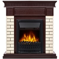 Firelight Bricks Classic (камень бежевый/шпон темный дуб)