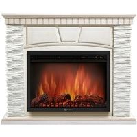 Firelight Porto 25 (камень белый/шпон беленый дуб)