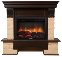 Портал Firelight Forte 30U (угловой) камень бежевый, шпон темный дуб