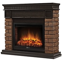 Firelight Bricks Wood 25 (камень темный/шпон венге)