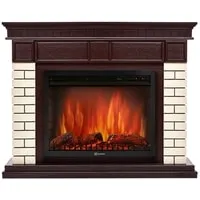 Firelight Bricks 30 (камень бежевый/шпон темный дуб)