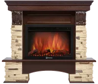 Портал Firelight Pietra 26/30S камень сланец натуральный, шпон темный дуб