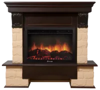 Портал Firelight Forte 30S камень бежевый, шпон венге