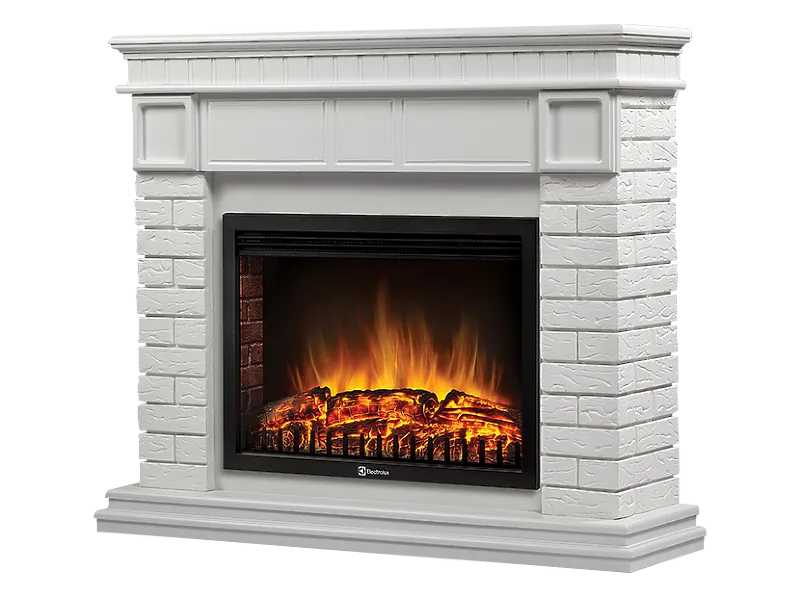 Портал Firelight Bricks 25 камень белый, белая эмаль