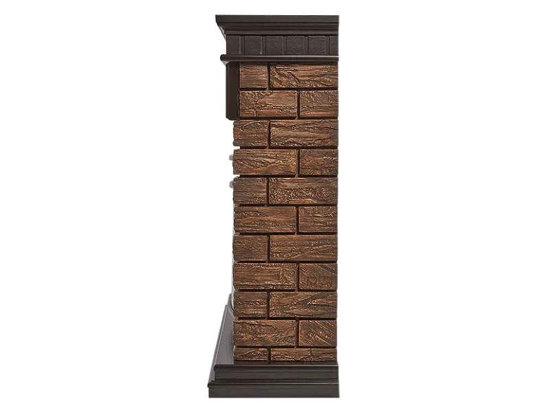 Портал Firelight Bricks Wood 25 камень темный, шпон венге