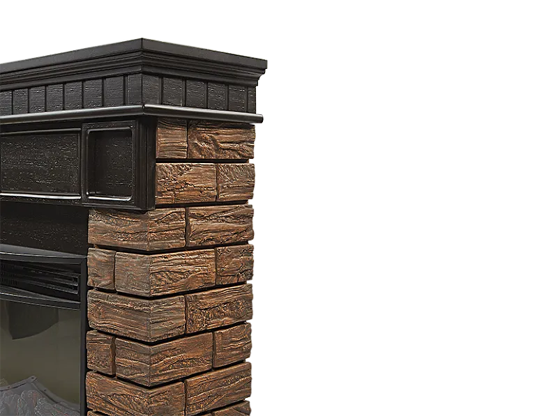 Портал Firelight Bricks Wood 25 камень темный, шпон венге