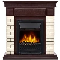 Firelight Bricks Classic (камень бежевый/шпон темный дуб)
