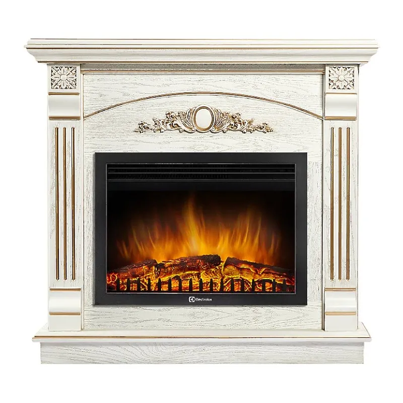 Портал Firelight Barocco 25 шпон белый дуб с золотой патиной