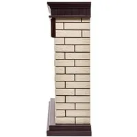 Firelight Bricks 25 (камень бежевый/шпон темный дуб)