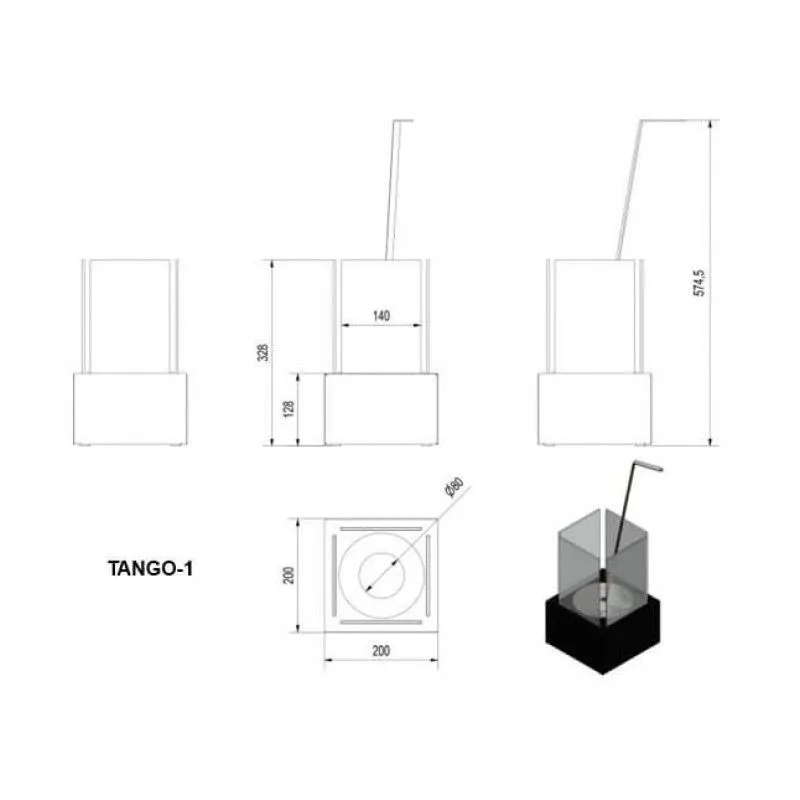 Настольный биокамин Tango-1 Black