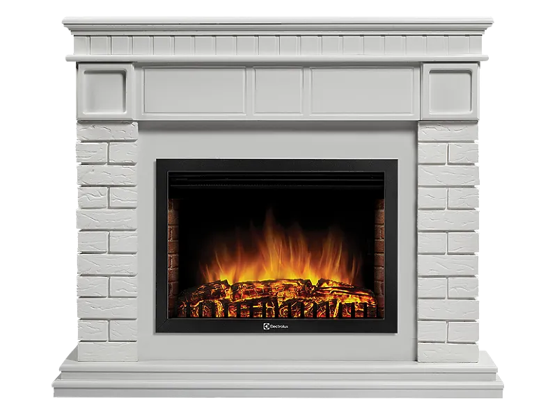 Портал Firelight Bricks 25 камень белый, белая эмаль