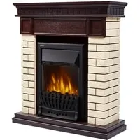Firelight Bricks Classic (камень бежевый/шпон темный дуб)
