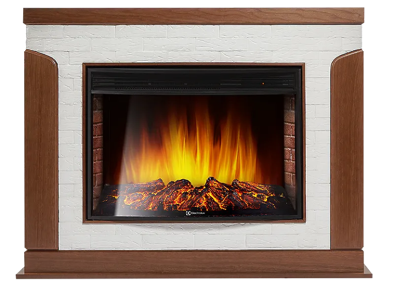 Портал Firelight Prestigio 30 камень белый, шпон дуб